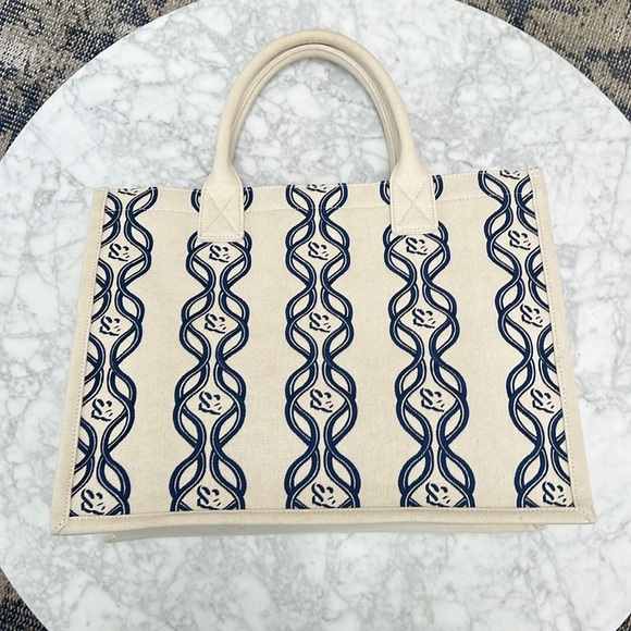 Sandro Blue and Cream “Book Tote Bag” - Picture 4 of 10